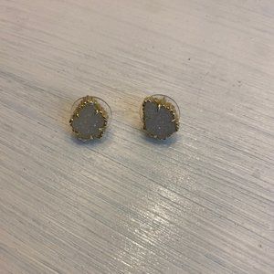 Kendra Scott Pink/White Stone Gold Earrings